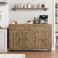 Homfa Farmhouse Kitchen Buffet Sideboard, 4-Doors 2-Drawers Wood Storage Cabinet for Dining Room Living Room, Brown