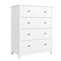 Homfa Horizontal Dresser with 4 Drawer, Wide Chest of Drawers Nightstand for Bedroom Kids Room Closet Entryway, White