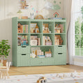 Homfa Kids Bookcase with 5 Wood Drawers, Kids Toy Storage Cabinet with 8 Cubby for Kids Bedroom Living Room, Green