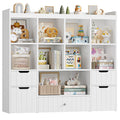 Homfa Kids Bookcase with 5 Wood Drawers, Kids Toy Storage Cabinet with 8 Cubby for Kids Bedroom Living Room, White