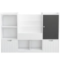 Homfa Kids Bookshelf with Blackboard, Nursery Bookcase with 4 Cubby, 3 Tier Book Rack with 2 Wood Toy Bin for Kids Room, White
