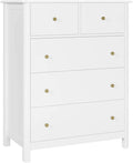 Homfa Kids Dresser of 5 Drawers, Dresser Chest with Easy Pull Handle for Bedroom, Living Room, White Finish
