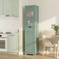 Homfa Narrow Kitchen Pantry Storage Cabinet, 67" Slim Pantry Cabinet with Drawer and Door, Space-Saving Freestanding Storage Cabinet for Small Place, Green