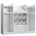 Homfa Toy Storage Organizer with 6 Storage Boxes and Movable Drawer, Kids Cube Bookcase with Stuffed Animal Storage for Playroom, Storage Cabinet for Living Room, White