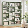 Homfa Triple Row 6-tier Bookcases Floor Standing, 17 Display Storage Cubicles, 73 in Tall Bookcase for Home Office Living Room, Green