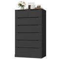 Homfa Vertical 7 Drawer Dresser, 51.3 in Tall Wood Storage Cabinet with Upgraded Stable Base for Bedroom Living Room, Black