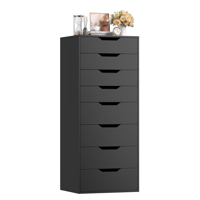 Homfa Vertical 8 Drawer Dresser, 44.5¡¯¡®H Modern Drawers Dresser for Bedroom Living Room, Black