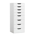 Homfa Vertical 8 Drawer Dresser, Modern Bedroom Chest of Drawers for Bedroom Living Room, White