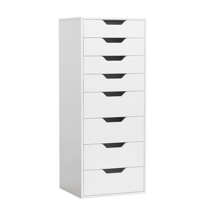 Homfa Vertical 8 Drawer Dresser, Modern Bedroom Chest of Drawers for Bedroom Living Room, White