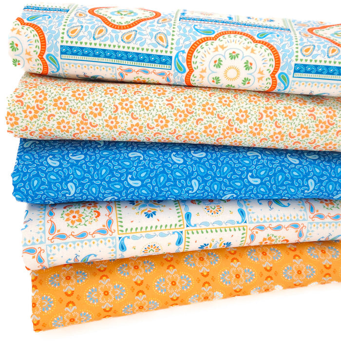 Island Haven fat quarter bundle in blue
