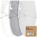 Keababies 3-Pack Organic Baby Swaddle Sleep Sacks (Cloud)