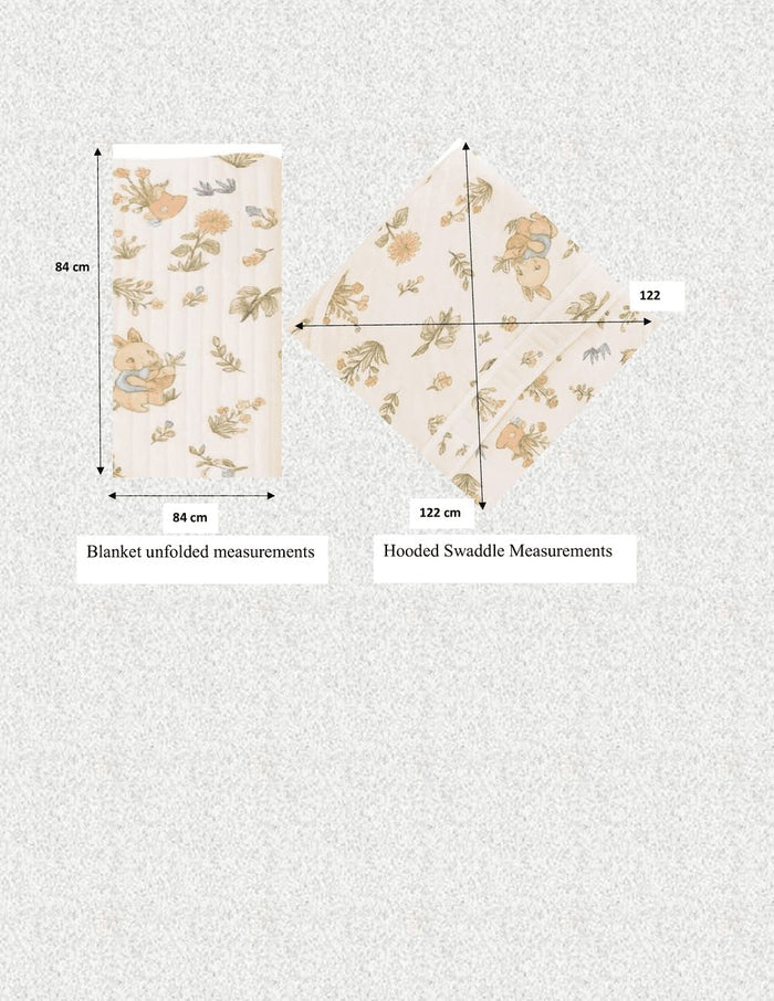 Kinder Valley Enchanted Meadow Quilted Receiving Swaddle With Hood + Blanket Set