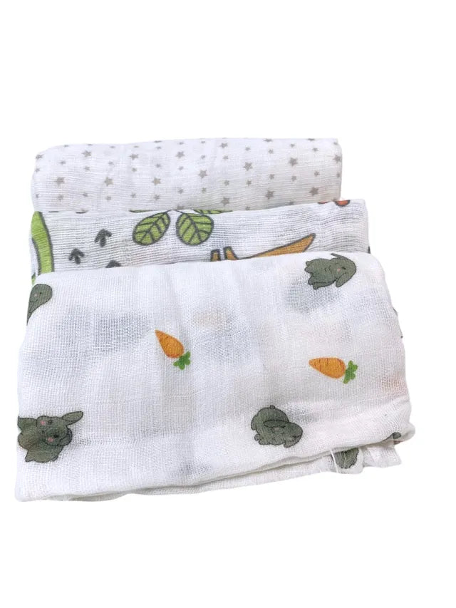 Kinder Valley Muslin Blanket Set - Pack of 3