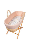 Kinder Valley Pamkin Latte Muslin Palm Noses Basket With Opal Stand White
