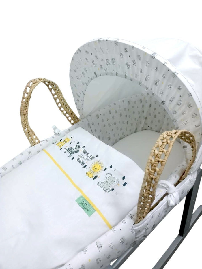 Kinder Valley Safari Moses Basket With Grey Rocking Stand