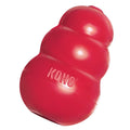 Stock image of the KONG Classic, a red treat-dispensing toy with KONG branding, against a white background.