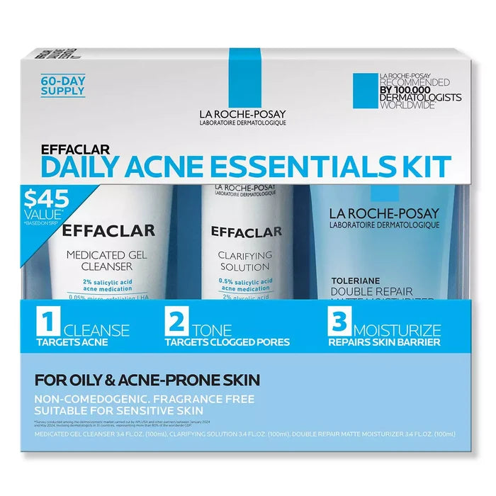 La Roche-Posay Effaclar Daily Acne Essentials Kit 3-Step 100ml Each