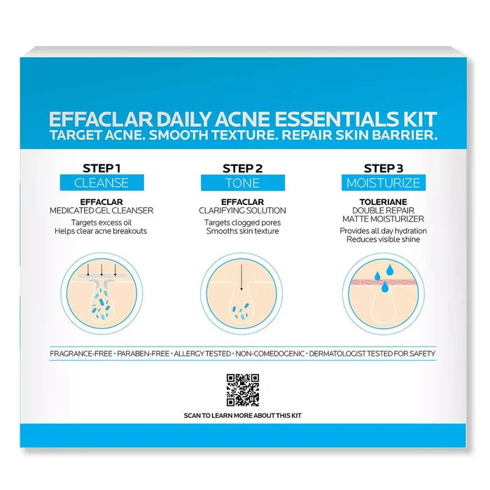 La Roche-Posay Effaclar Daily Acne Essentials Kit 3-Step 100ml Each