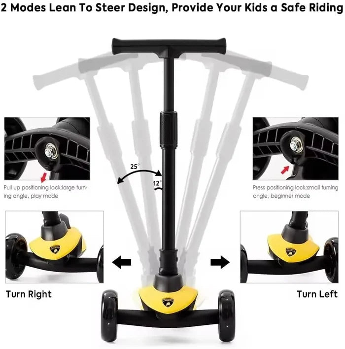 Lamborghini 3 Wheel Kids Scooter(yellow)