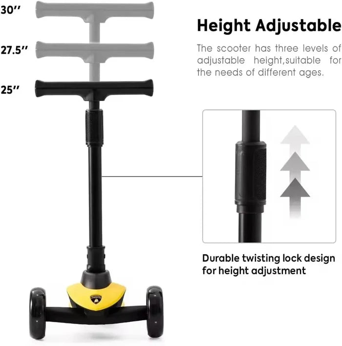 Lamborghini 3 Wheel Kids Scooter(yellow)