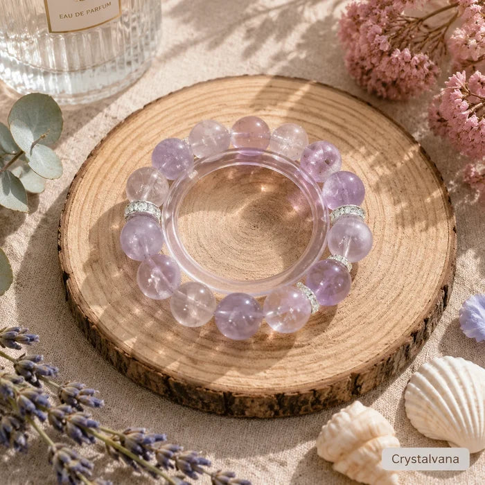 Lavender Amethyst Rose Bracelet Crystalvana