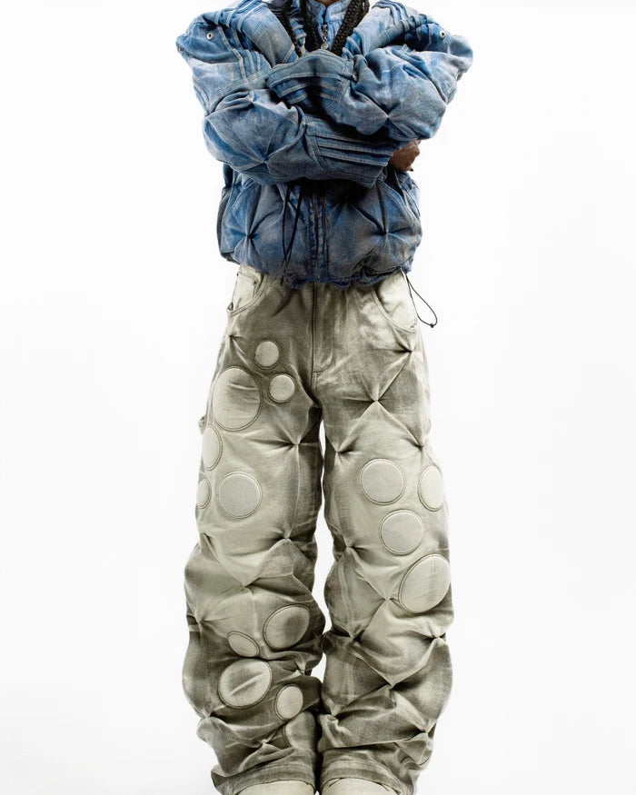 LIMESTONE ‘OXYGEN’ PADDED CANVAS PANTS