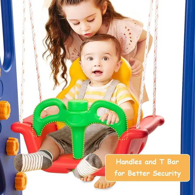 Little Angel Kids Slide And Swing 3-In-1 Activity Playset (Red)