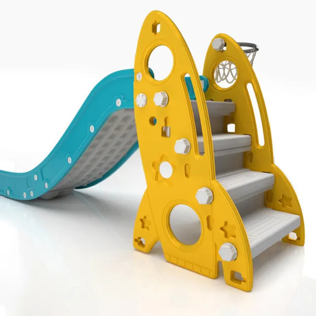 Little Angel Kids Slide, Swing, Basketball, And Football (Yellow)