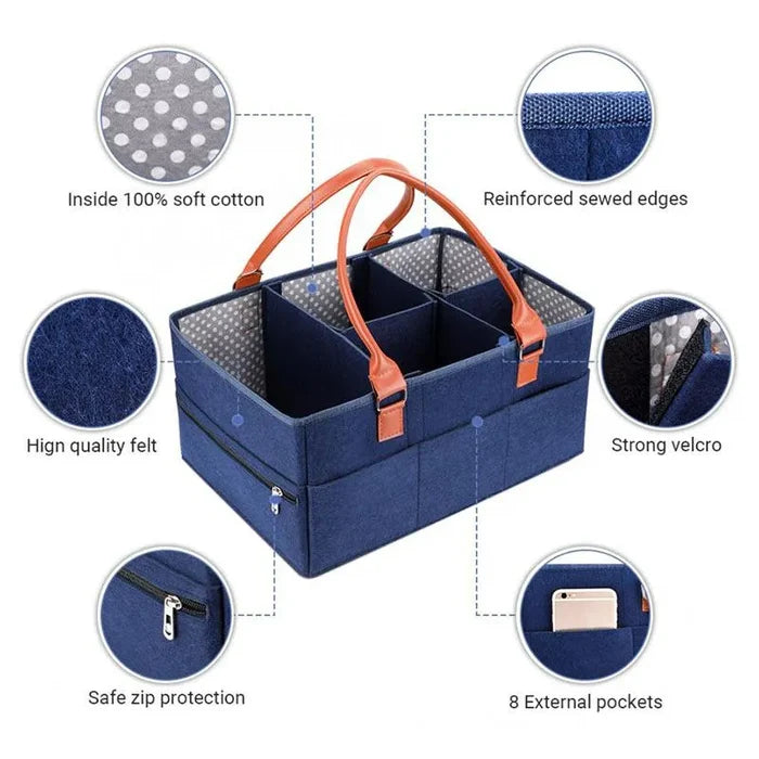 Little Story Premium Diaper Caddy (Blue)