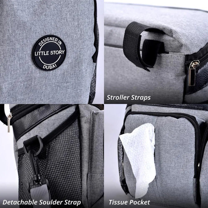 Little Story Stroller Organizer Travel Bag (Grey)