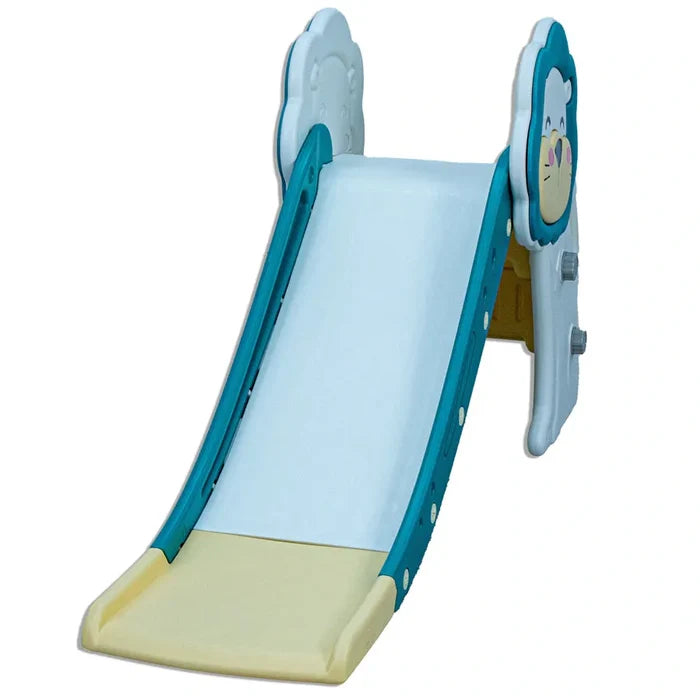 Little Toddlers Medium Size Slide With Basketball Hoop (Light Mint Green/White) 150x 45x 80 cm