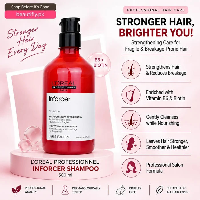 Loreal Professionnel Inforcer B6 Plus Biotin Strengthening Anti-Breakage Shampoo 500ml