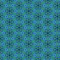 Patterned fabric with blue and green geometric design