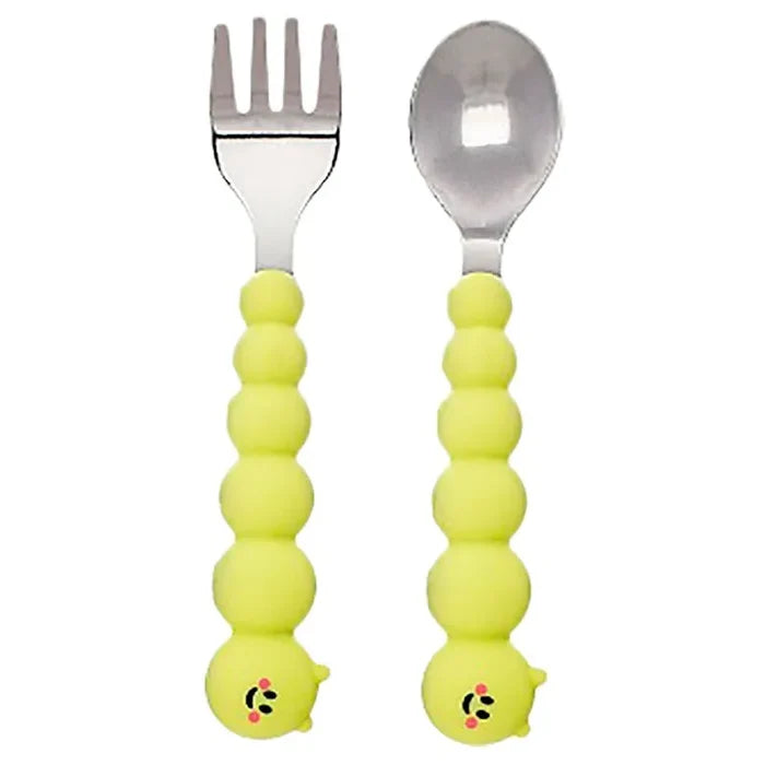 Melii Silicone Spoon & Fork Set (Caterpillar)