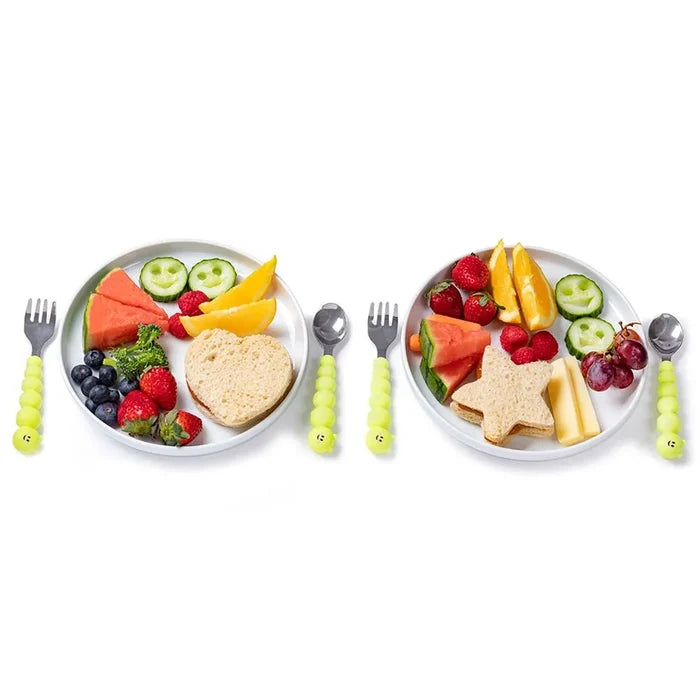 Melii Silicone Spoon & Fork Set (Caterpillar)