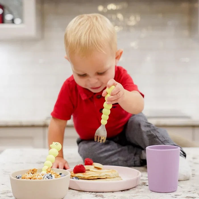 Melii Silicone Spoon & Fork Set (Caterpillar)