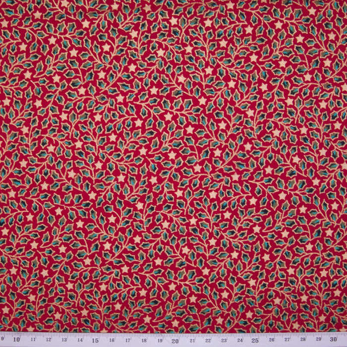 Mini Holly & Star - Christmas Cotton Fabric - Half Metre Bundle