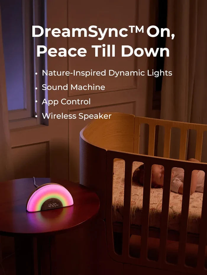 Momcozy DreamSync Tech  Smart Baby Sound Machine Rainbow Light & App Control