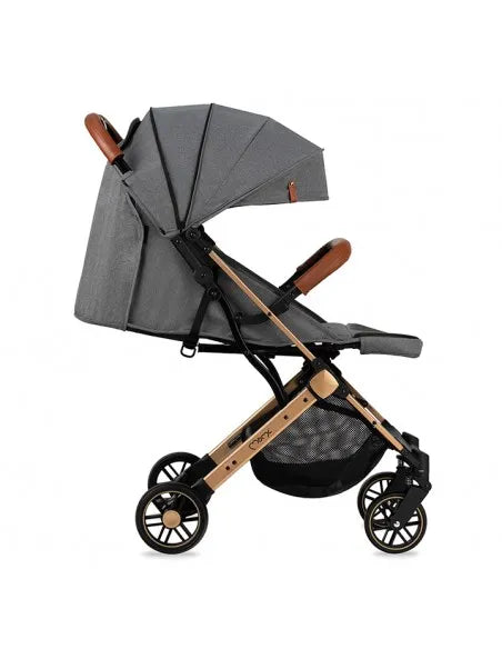 MoMi Estelle Stroller (Gray-Gold, Gold Frame)