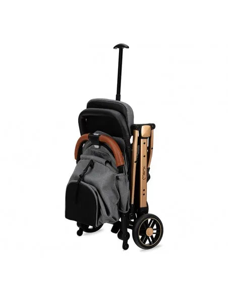 MoMi Estelle Stroller (Gray-Gold, Gold Frame)