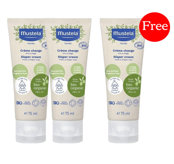 Mustela Certified Organic Diaper Cream (75 ml), Buy 2 get 1 FOR FREE