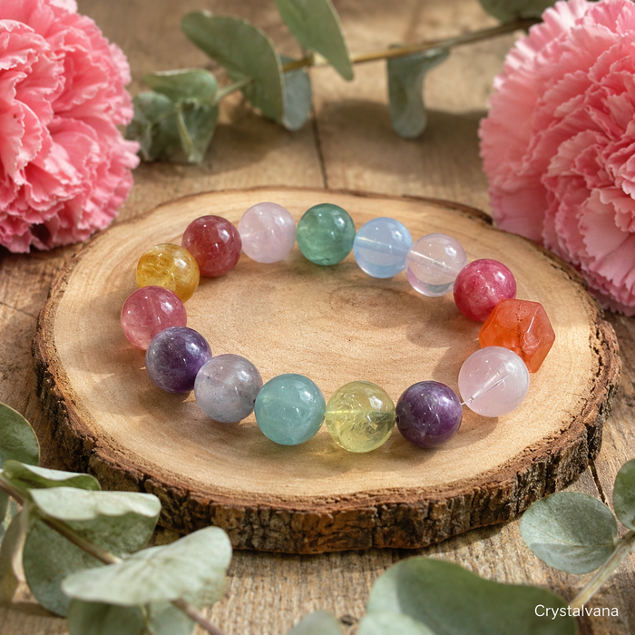 Natural Amethyst Aquamarine Multi Bracelet | Healing Crystal Jewelry | Crystalvana