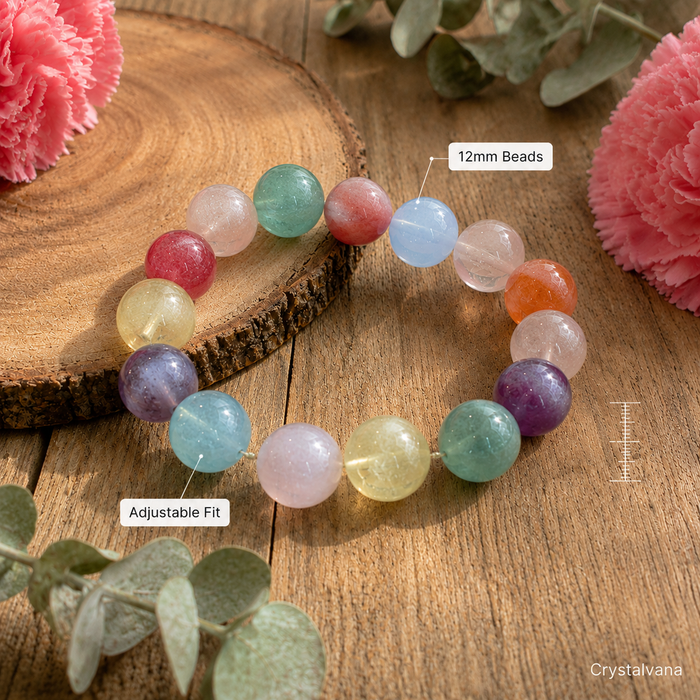 Natural Amethyst Aquamarine Multi Bracelet | Healing Crystal Jewelry | Crystalvana