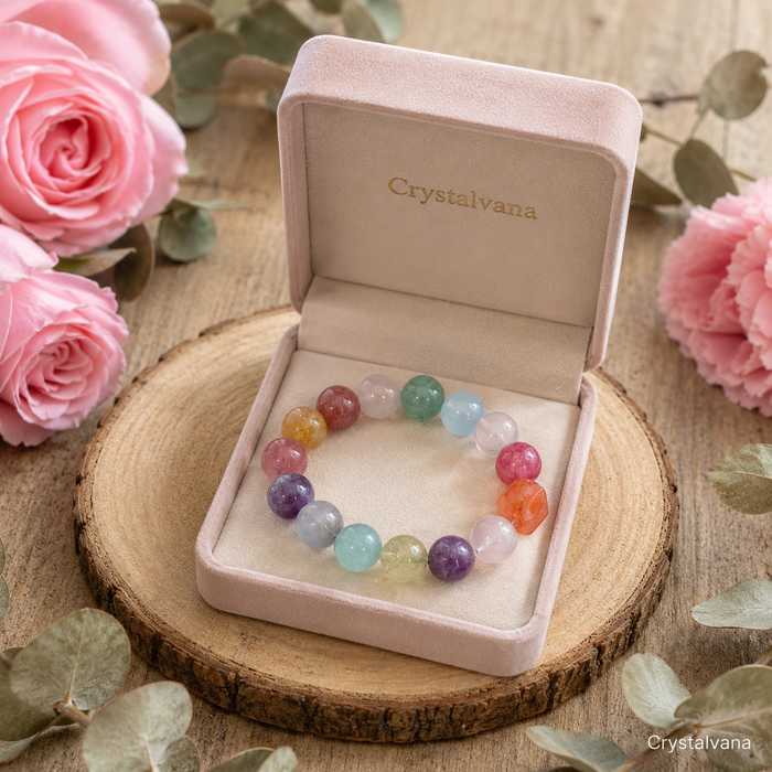 Natural Amethyst Aquamarine Multi Bracelet | Healing Crystal Jewelry | Crystalvana