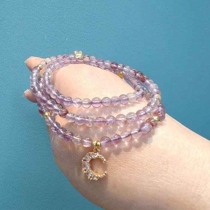 Natural Amethyst Phantom Multi-Wrap Bracelet | Spiritual Protection & Intuition | Crystalvana