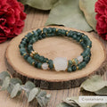 Natural Blue Chalcedony Abacus Bead Double Bracelet Handcraf