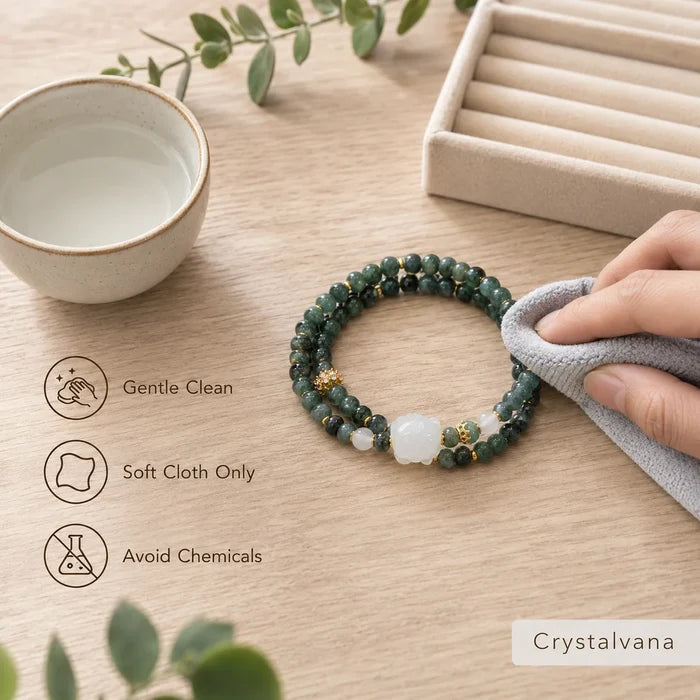Natural Blue Chalcedony Abacus Bead Double Bracelet Handcraf 4