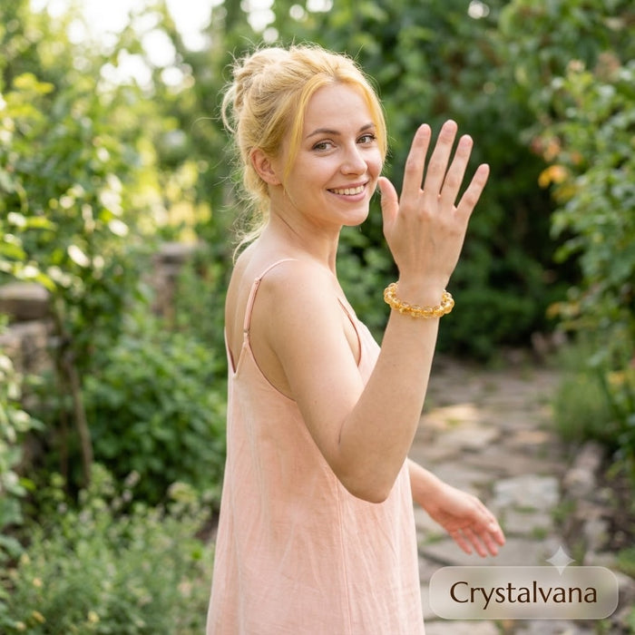 Natural citrine bead bracelet - view two