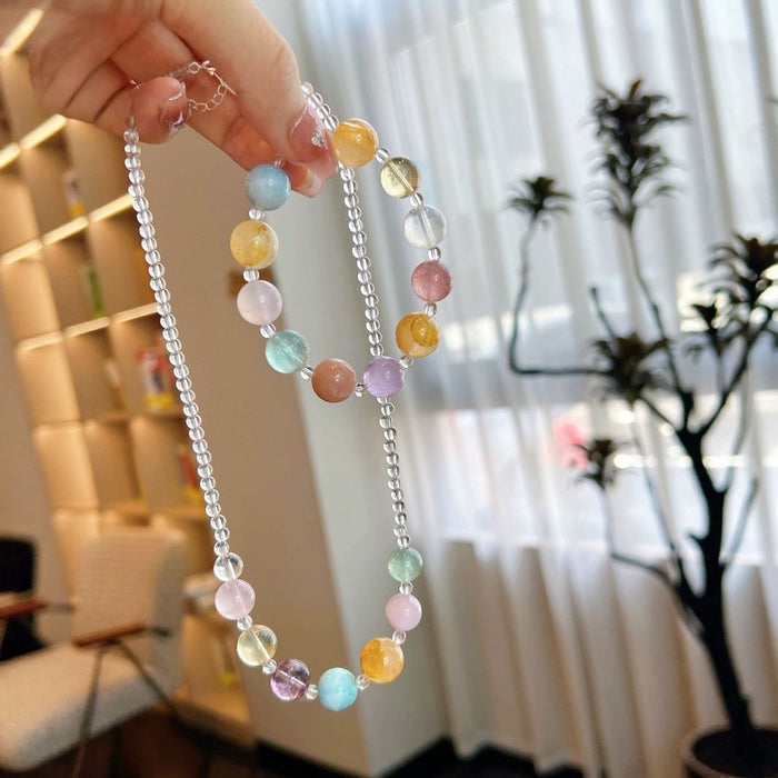 Natural Crystal Multi-Gemstone Bracelet & Necklace Set - Crystalvana
