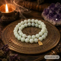 Natural Hetian Jade Qiemo Blue Necklace 10mm | Rare Blue Jade | Crystalvana